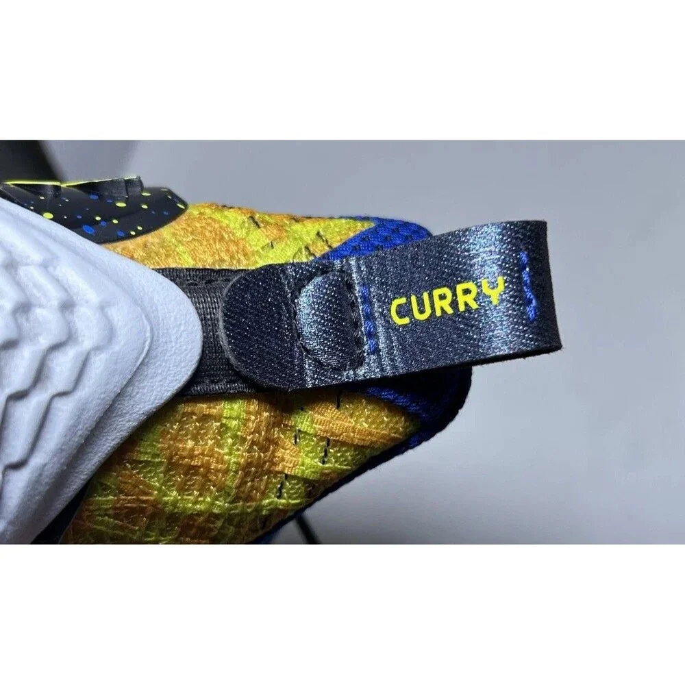 Under Armour Basketball Shoes Kids Size 6Y Yellow Blue Curry Flow 10 Bang Bang